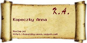 Kopeczky Anna névjegykártya