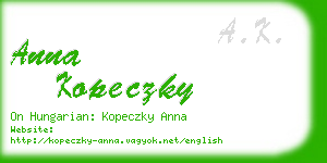 anna kopeczky business card